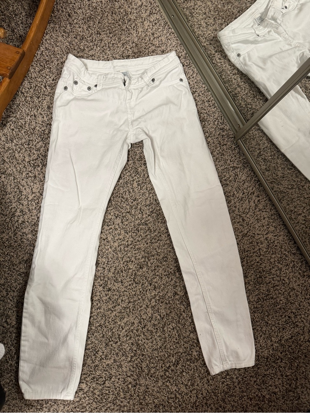 Asphalt White Midrise Jeans
